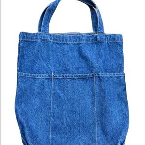 Denim Medium Tote with pockets